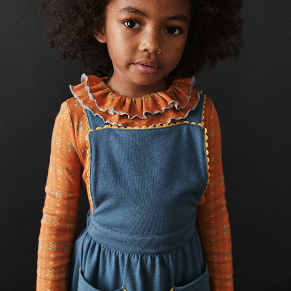 Misha And Puff :: Rickrack Selma Pinafore Atlantic – The Front Shop