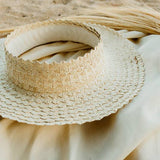 Harvest :: Straw Crownless Sun Hat Papale White - 2 Sizes