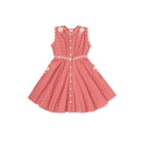 Lali Kids :: Claudette Dress In Coral Crossstitch