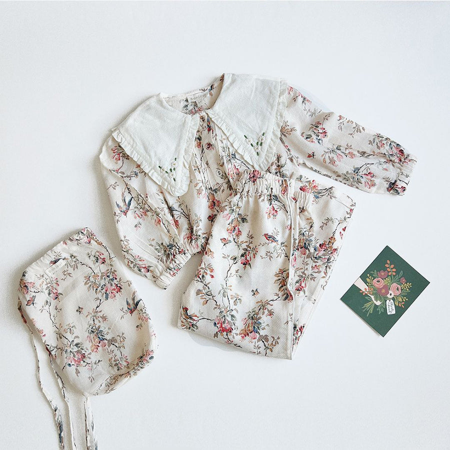 Bonjour Diary :: Pajama Set Birds Flower – The Front Shop