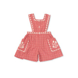 Lali Kids :: Clara Romper In Coral Crossstitch