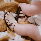 Adelisa & Co :: Leather Sandals Cream Flora
