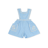 Lali Kids :: Clara Romper In Airy Blue Linen