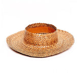 Harvest :: Straw Crownless Sun Hat Papale Brown - 2 Sizes