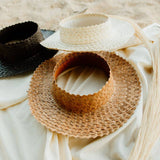 Harvest :: Straw Crownless Sun Hat Papale Brown - 2 Sizes