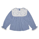 Louise Misha :: Blouse Henriette Blue Sonnet Vichy