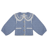 Louise Misha :: Jacket Joulia Blue Sonnet Vichy