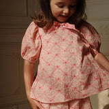 Konges Sloejd :: Ava Ss Blouse Gots  Lacy Pink