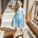 Lali Kids :: Clara Romper In Airy Blue Linen