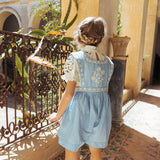 Lali Kids :: Clara Romper In Airy Blue Linen