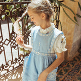 Lali Kids :: Clara Romper In Airy Blue Linen