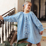 Lali Kids :: Crocus Dress In Airy Blue Linen