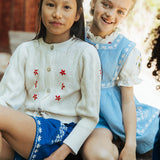 Lali Kids :: Moss Cardigan In Opaline And Poppy