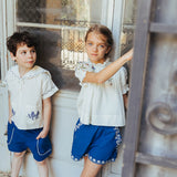 Lali Kids :: Paperbag Shorts In Agean Blue