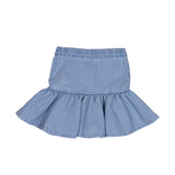 Wynken :: Denim Puff Skirt Pale Bleach