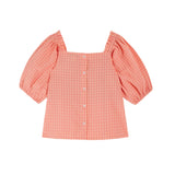 Emile Et Ida.:: Blouse Brodee Smockee Vichy Vichy Pivoine