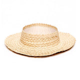 Harvest :: Straw Crownless Sun Hat Papale White - 2 Sizes