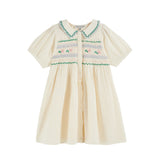 Emile Et Ida.:: Robe Brodee Smocks Main Ecru