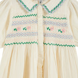 Emile Et Ida.:: Robe Brodee Smocks Main Ecru